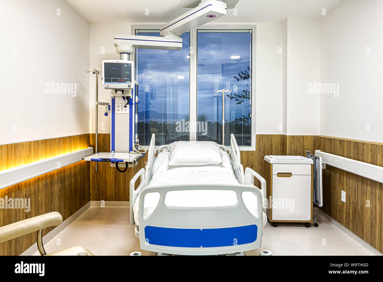 Modern intensive care unit of a private hospital in southern Brazil. Florianopolis, Santa Catarina, Brazil. Stock Photo