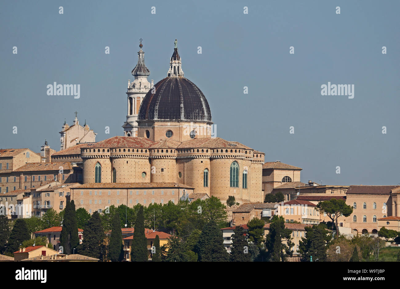 The basilica of the holy house or santuario della santa casa in Loreto province of Ancona in Le Marche Italy twinned with Lourdes Stock Photo