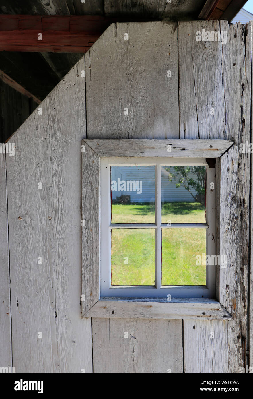 Square Window In Rustic Barn Door Stock Photo 264229878 Alamy