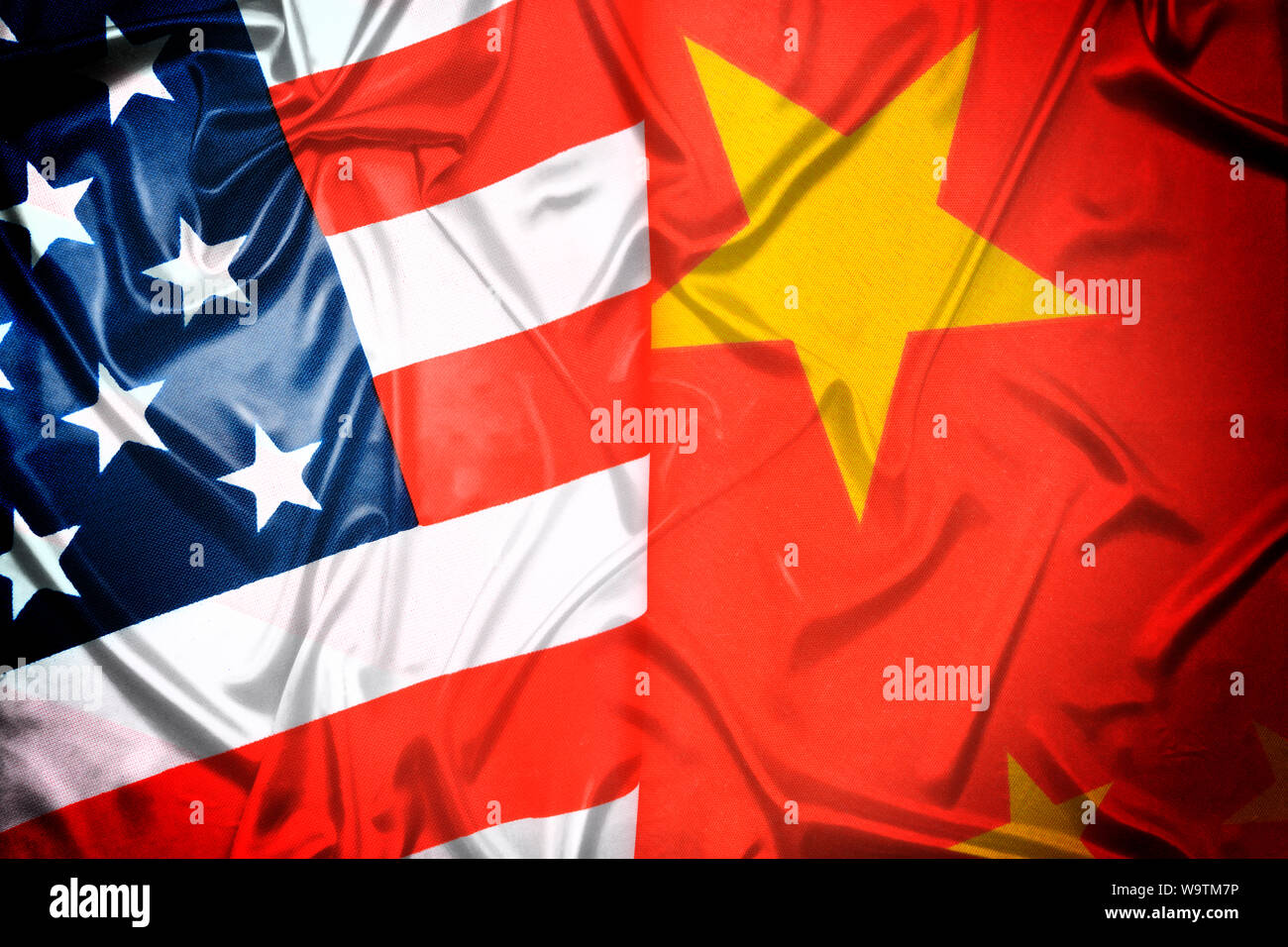 Flags of the USA and China Stock Photo