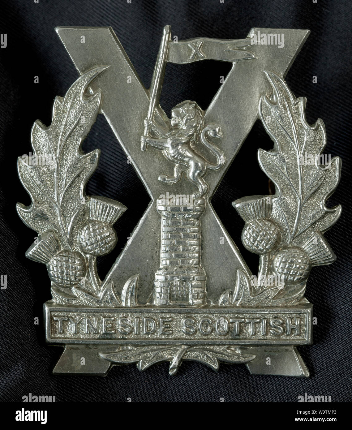 Military Cap Badge - Tyneside Scottish Regiment Stock Photo