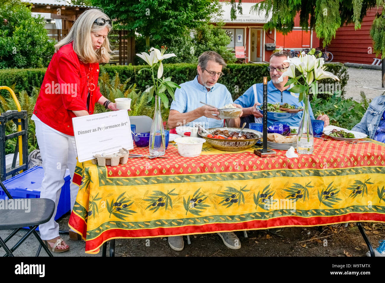 Dinner as Performance Art, Harmony Arts Festival, West Vancouver, British Columbia, Canada Stock Photo