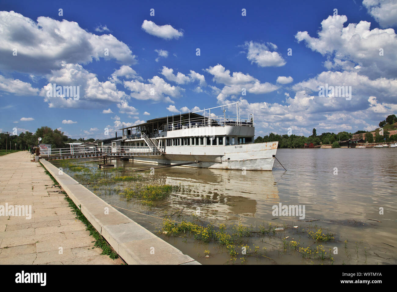 The ship on Danube river, Belgrade Stock Photo