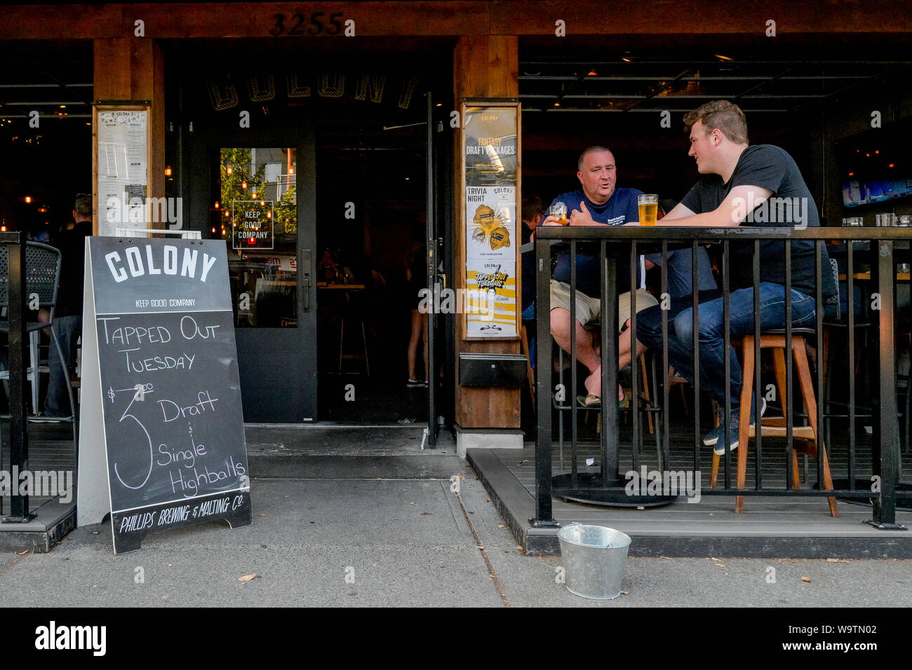 Colony Bar, patio, Vancouver, British Columbia, Canada Stock Photo
