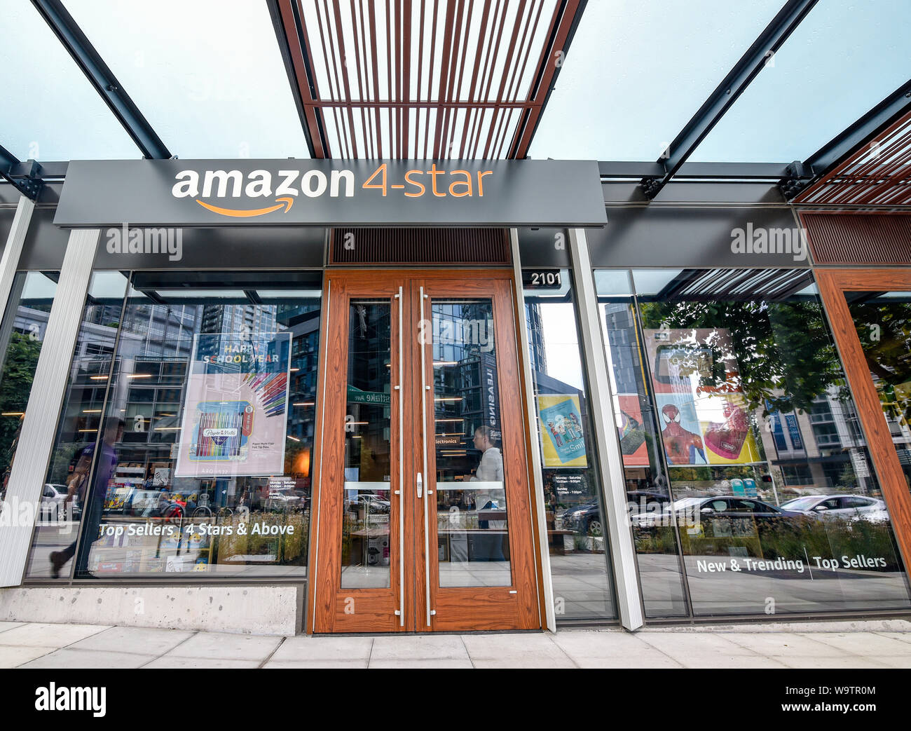 Seattle, Washington, USA August 15, 2019 The grand opening of the Amazon 4 Star store in