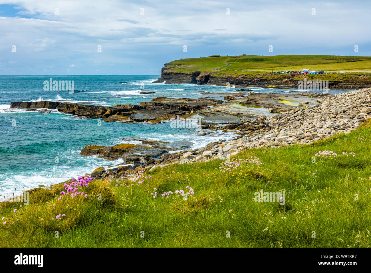 Coastline at Downpatrick Head on the Wild Atlantic Way  in northern County Mayo Ireland Stock Photo