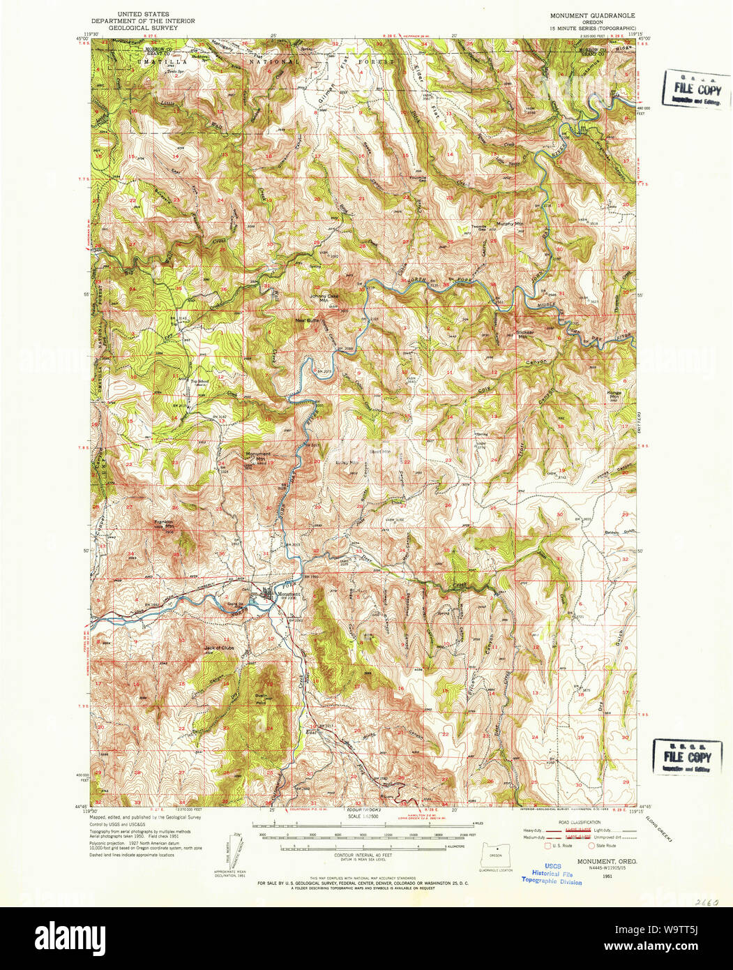 Map of monument oregon hi-res stock photography and images - Alamy