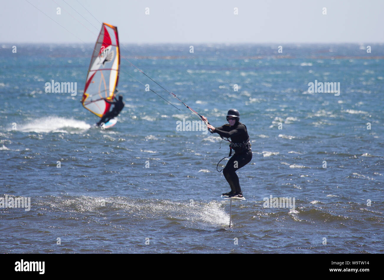 Hydrofoil Kite Surfing Stock Photo Alamy
