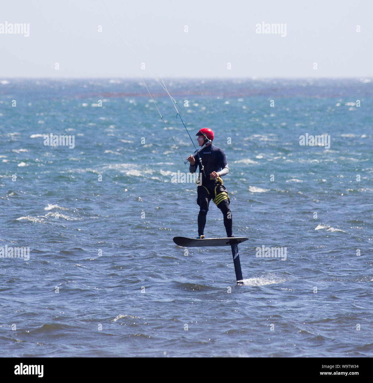Hydrofoil Kite Surfing Stock Photo Alamy