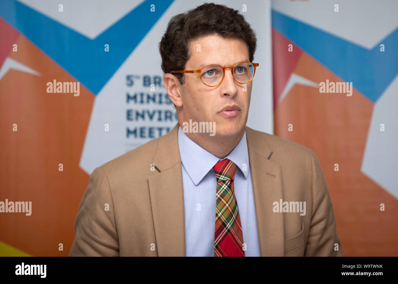 Sao Paulo Brazil 15th Aug 2019 Minister Ricardo Salles Spoke To The Press Following An Event
