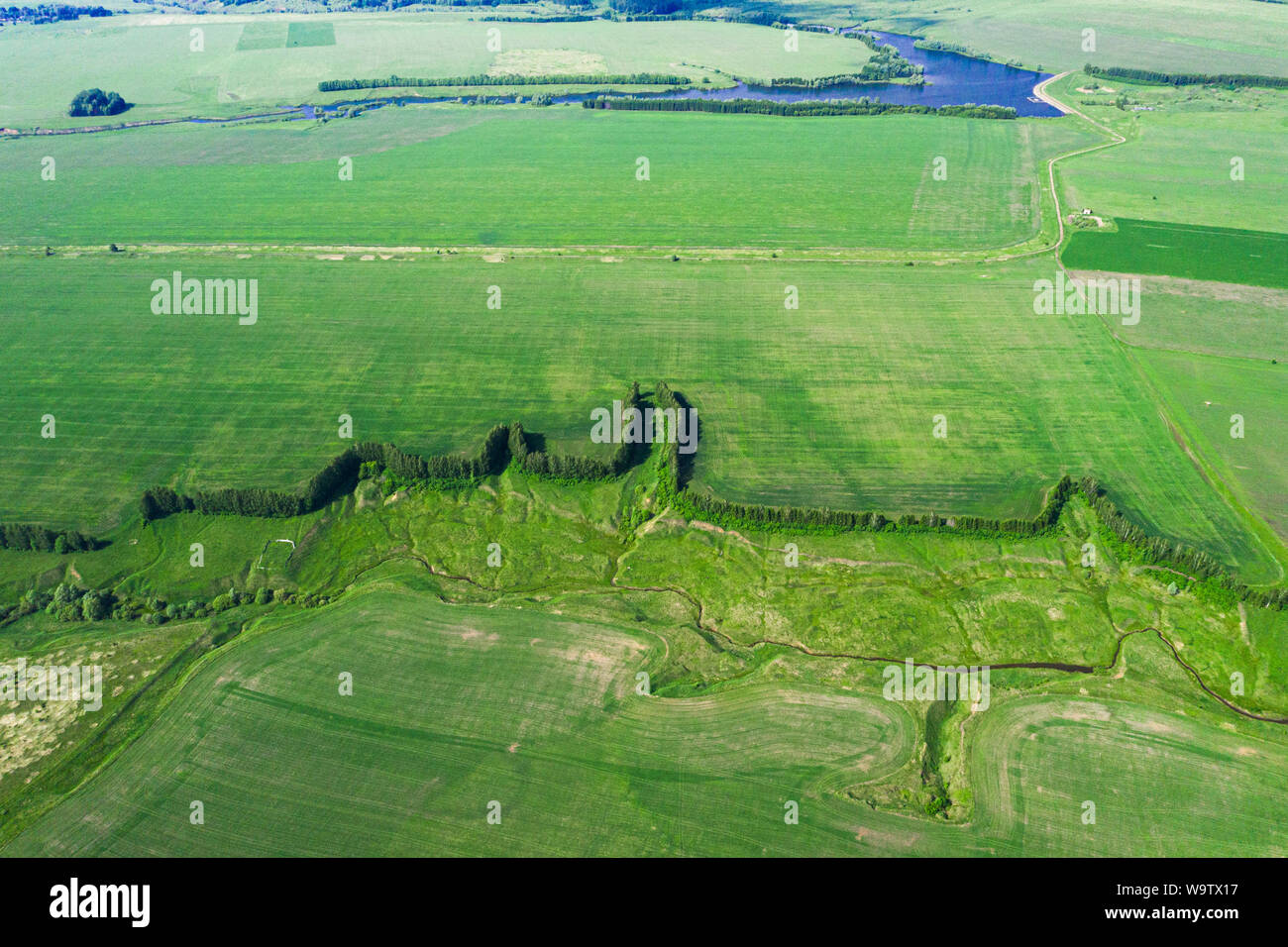Aerial countryside landscape. Natural landscape. View from above Stock Photo