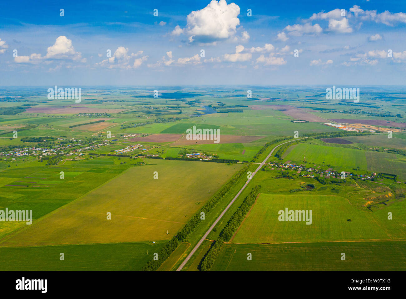 Aerial countryside landscape. Natural landscape. View from above Stock Photo