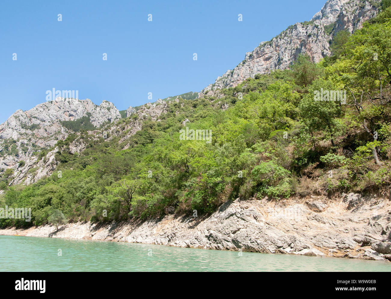 Verdon Gorge and River Verdon, also known as the Gorges du Verdon or Grand canyon du Verdon, Alpes-de-Haute-Provence, Southern France, Europe Stock Photo