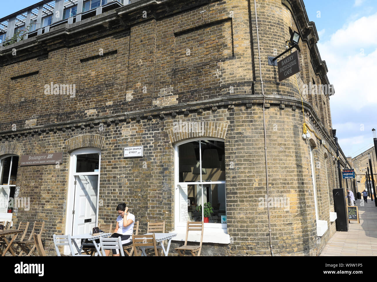 Fine French artisan bakery, patisserie & cafe, Boulangerie Jade, on Major Draper Street, in Royal Arsenal, in Woolwich, SE London, UK Stock Photo