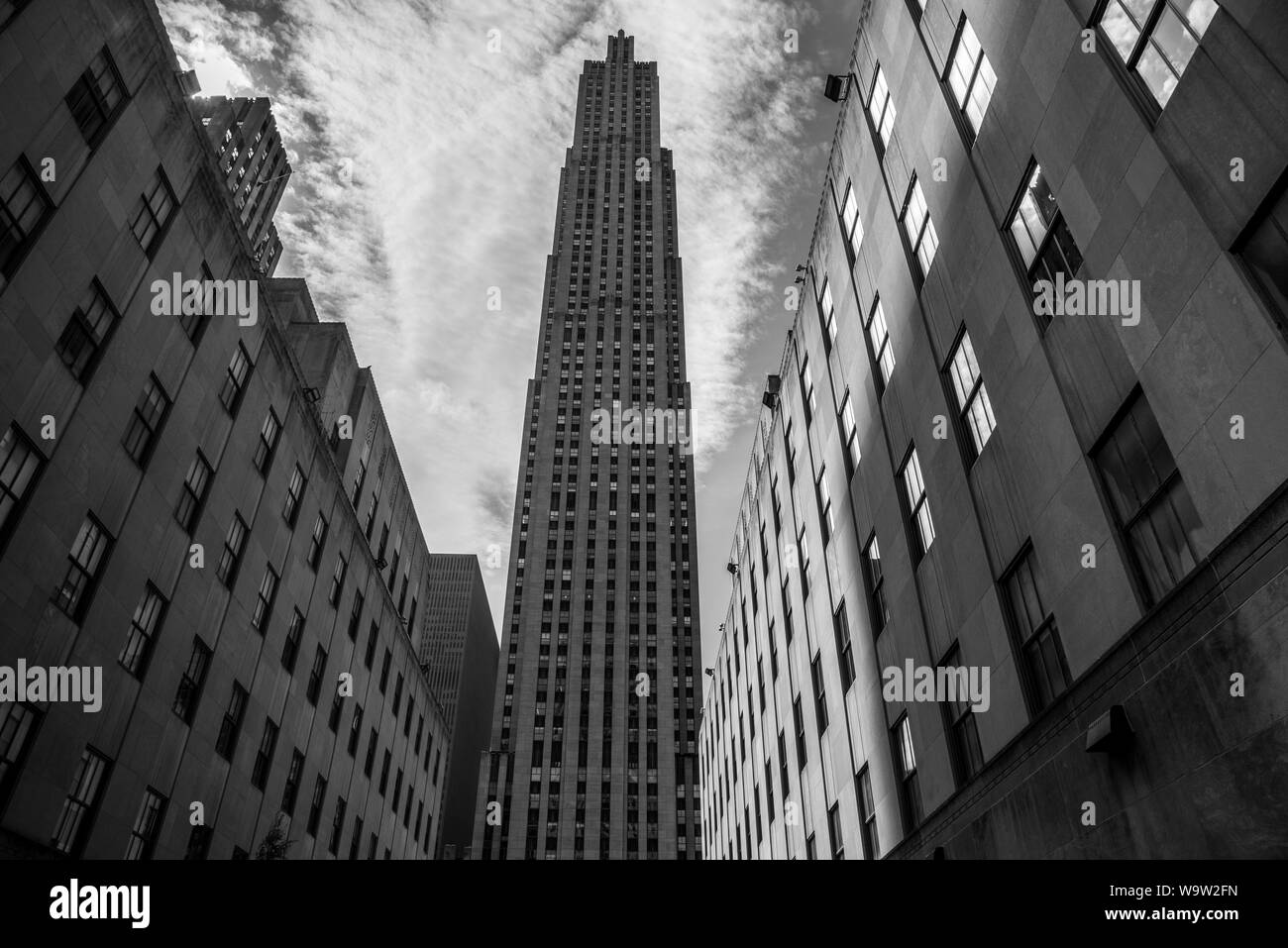 The Rockefeller Center with the Rockefeller plaza in the heart of Manhattan Stock Photo