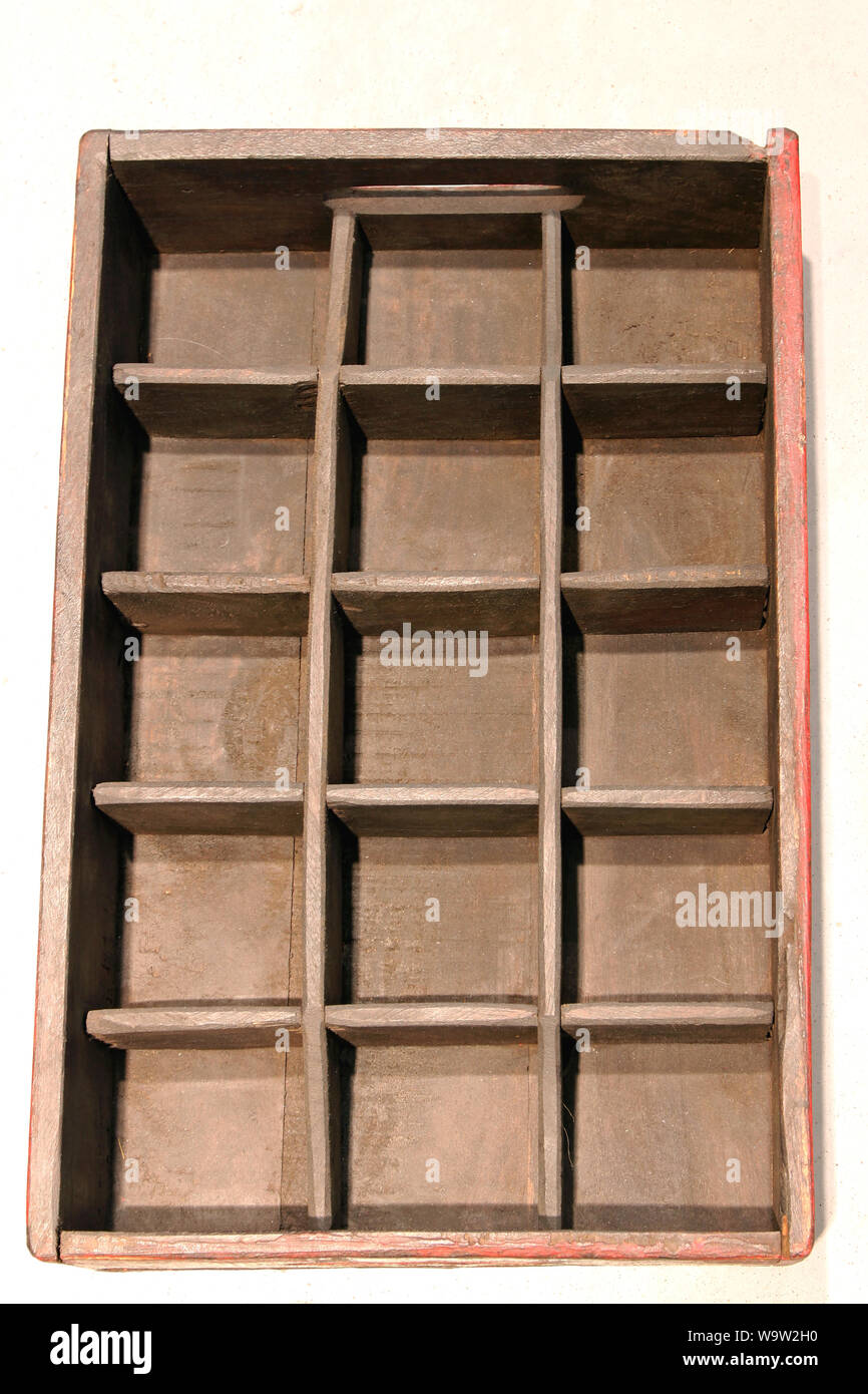 Vintage Brown Wood Drawers Inserts Organization Storage Stock