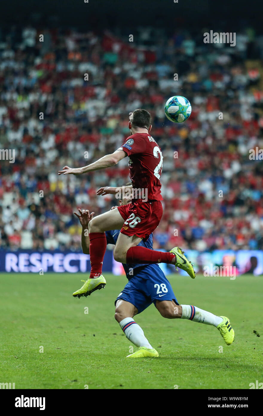 Andy Robertson of Liverpool is seen during the UEFA Super Cup final between Liverpool and Chelsea at Vodafone Park. (Final score: Liverpool 5 - 4 Chelsea) Stock Photo
