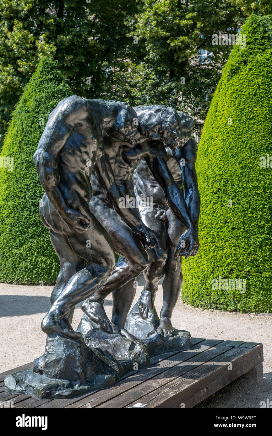Sculpture of the 'Three Shades' - inspired by Divine Comedy of Dante, Musee Rodin, Paris, France Stock Photo