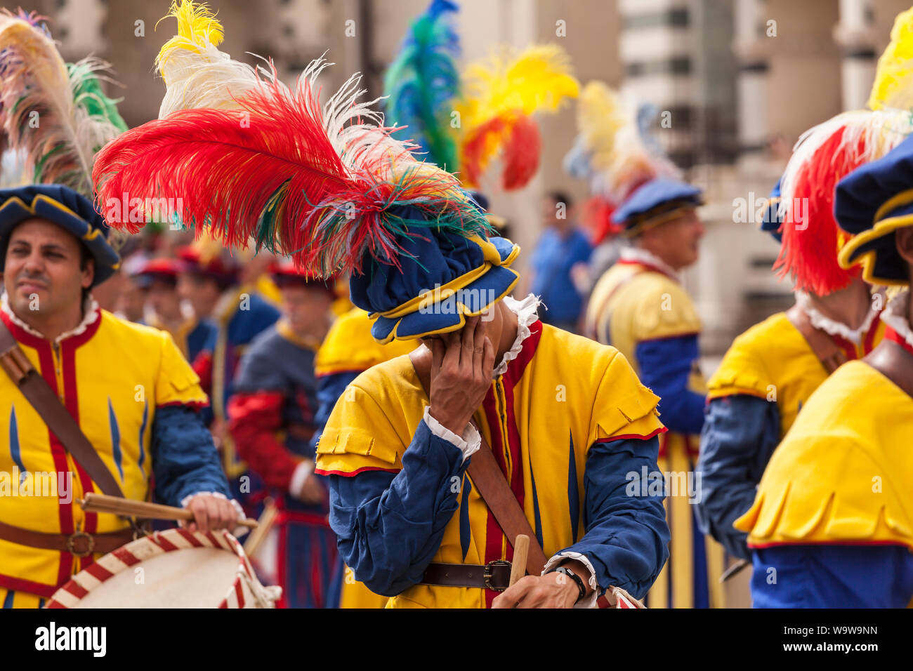 Image of Ceremonies and games called by the Centro Sportivo Italiano:  procession