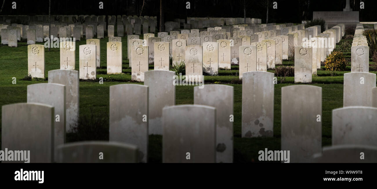 Canadian World War 2 graves, Brookwood Cemetery, Woking, Surrey Stock Photo