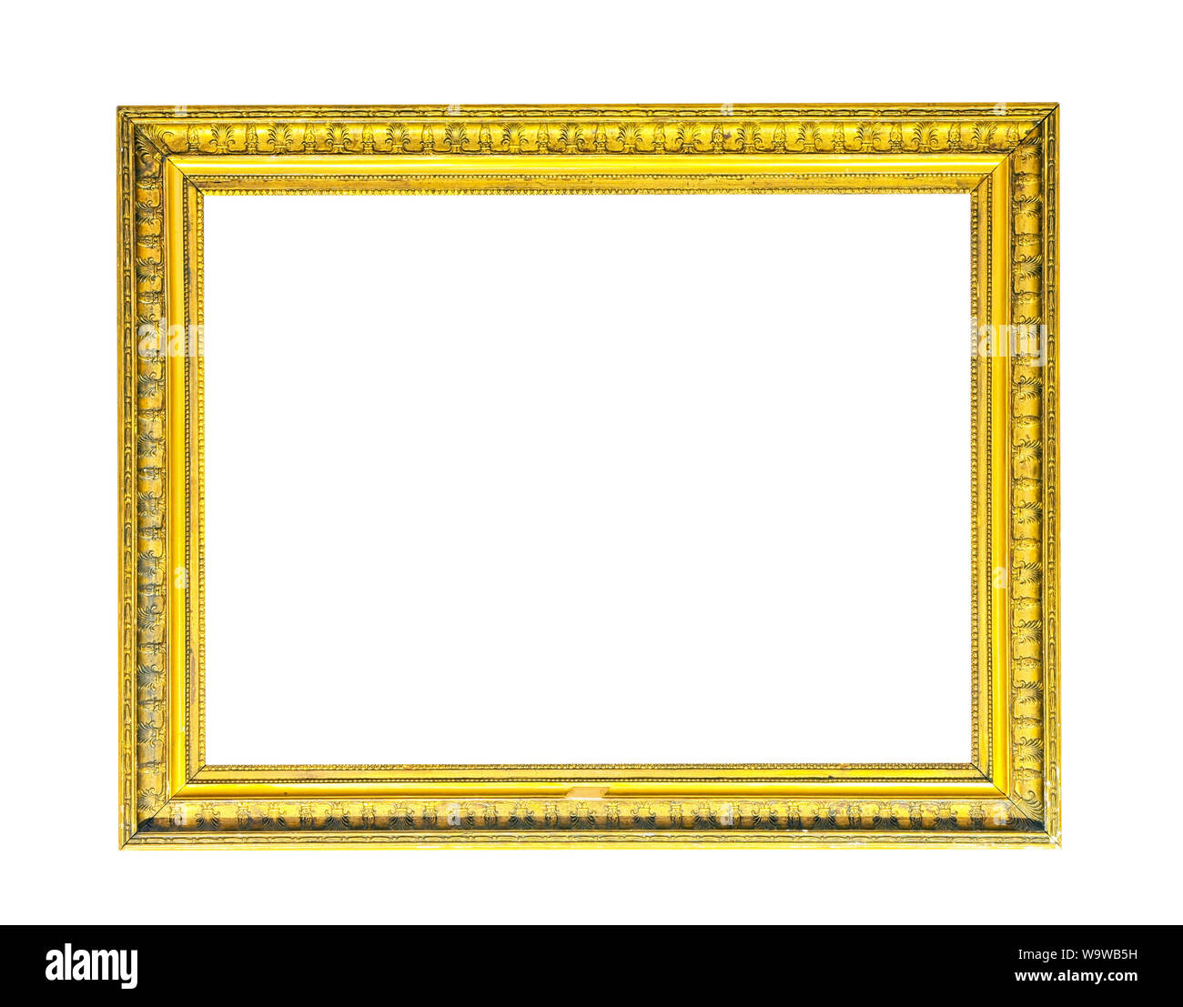 Gold picture frame isolated included clipping path Stock Photo Alamy