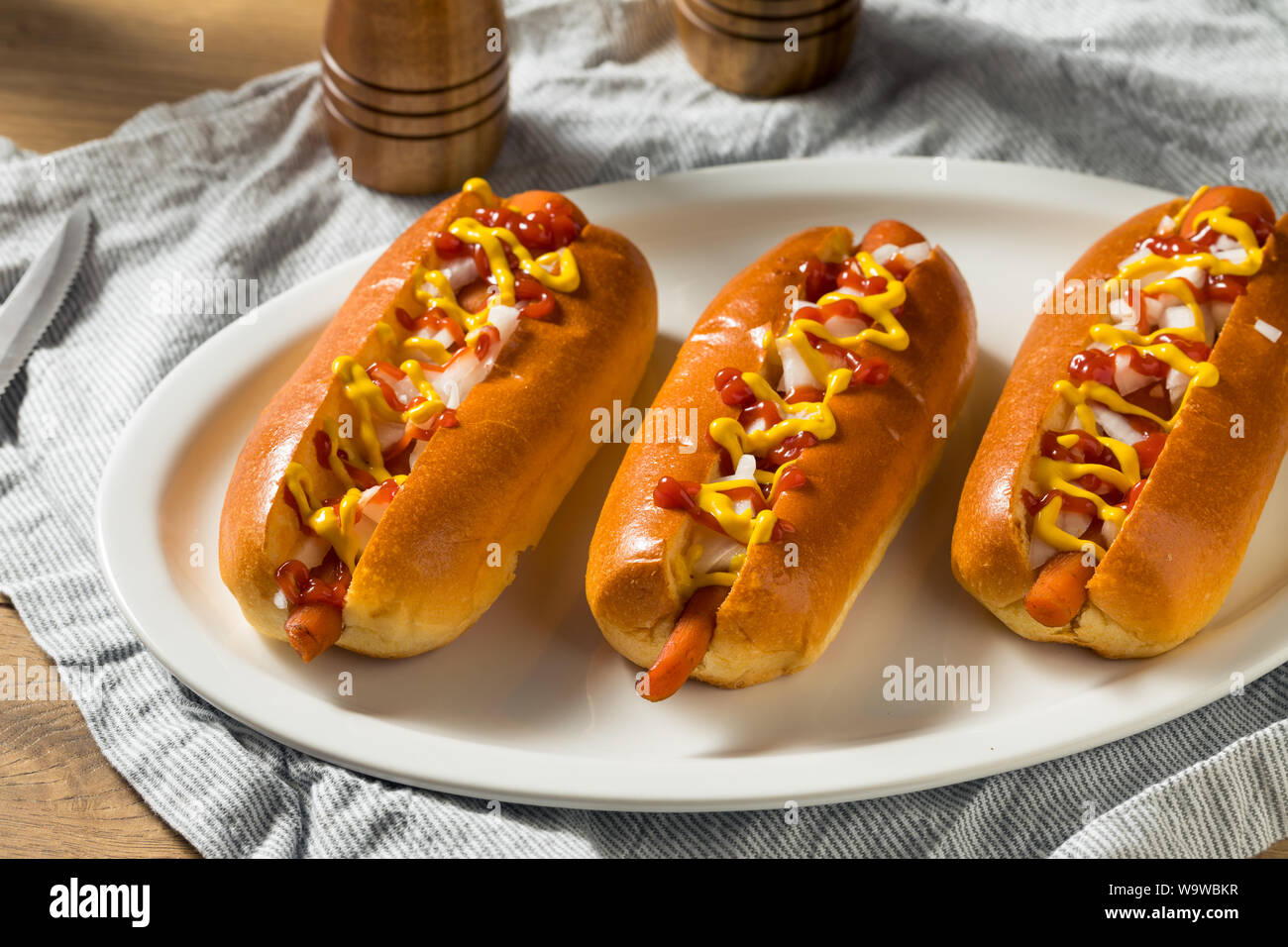 Homemade Vegan Carrot Hot Dogs with Onion and Mustard Stock Photo Alamy
