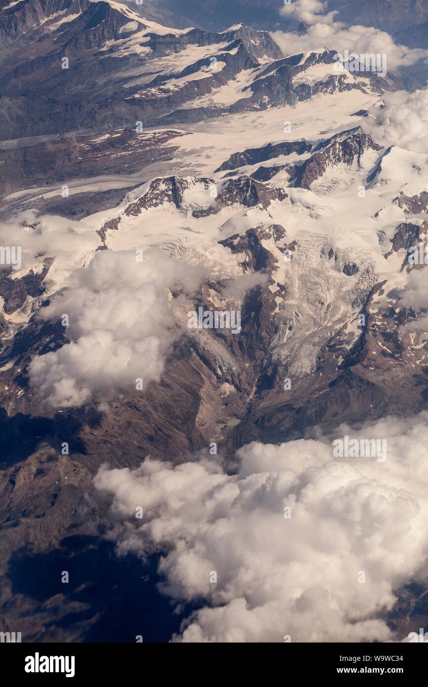 Alps mountain range aerial hi-res stock photography and images - Alamy