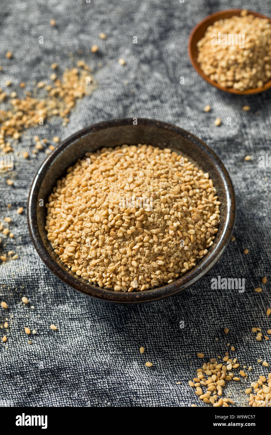 Organic Toasted Garlic Gomasio Sesame Seeds with Salt Stock Photo Alamy