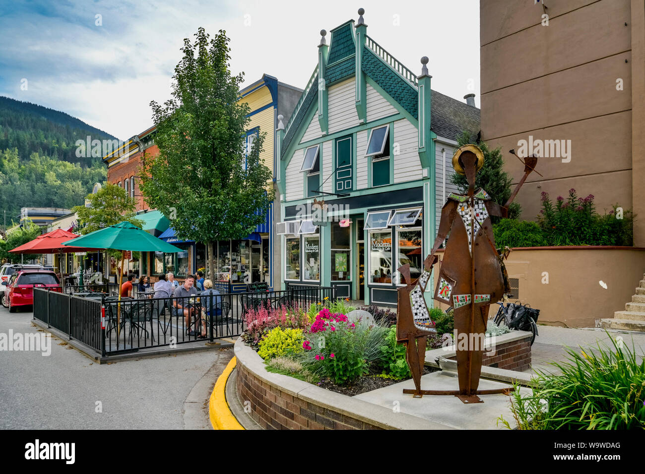 Modern , Cafe, patio, Revelstoke, British Columbia, Canada Stock Photo Alamy