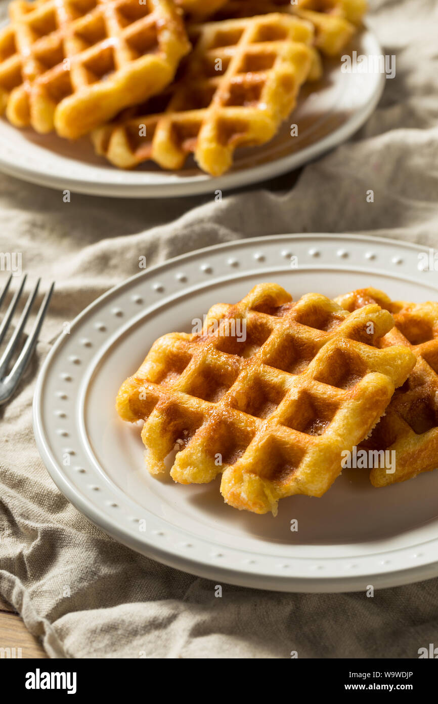 Homemade Belgian Sugar Waffles Ready to Eat Stock Photo Alamy