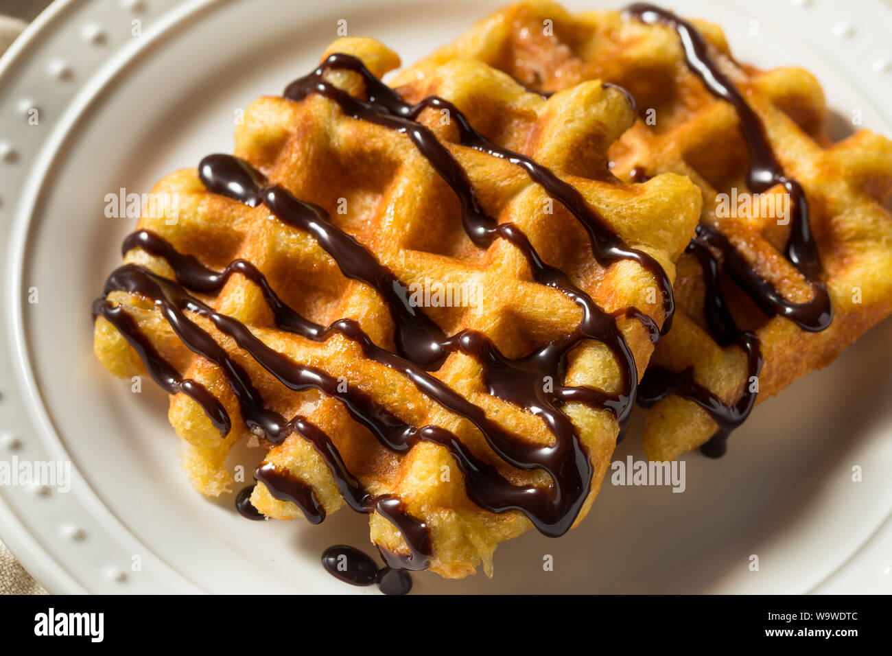 Homemade Belgian Sugar Waffles Ready to Eat Stock Photo Alamy