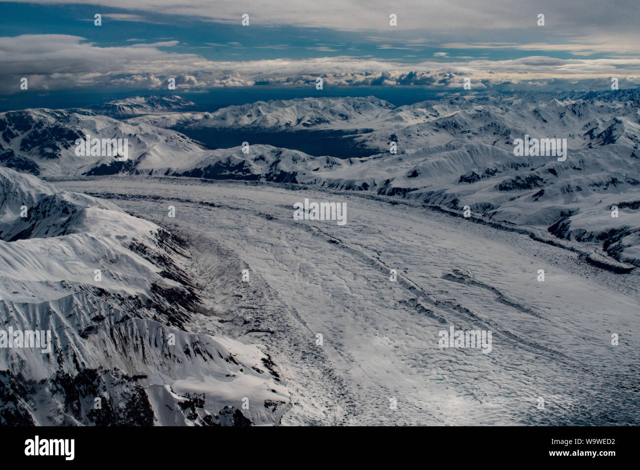 Aerial view of Alaska mountains and glaciers Stock Photo - Alamy