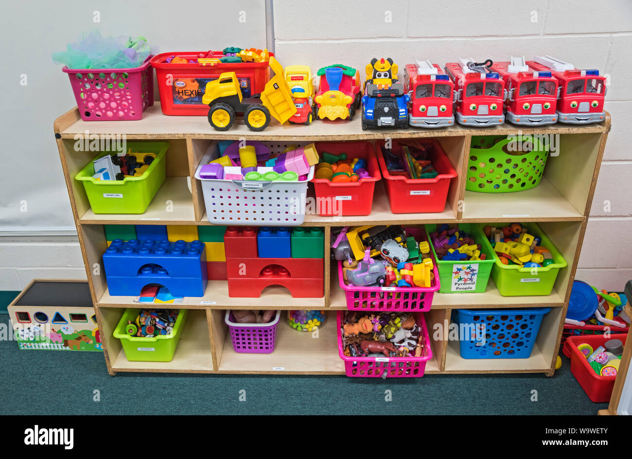 Classrooms in a private Christian school welcoming children back to school at the start of a new school year. Stock Photo