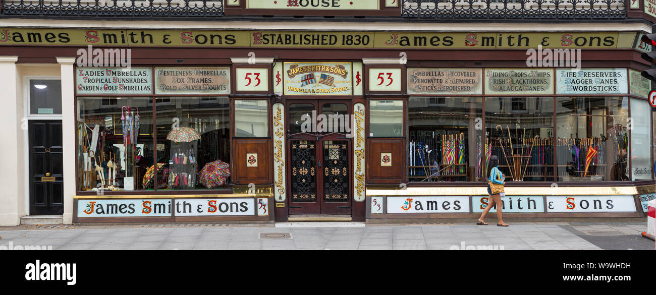 James Smith & Sons Umbrella Shop, New Oxford Street, London, England