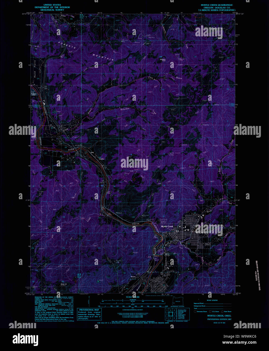 Map of myrtle creek oregon hires stock photography and images Alamy