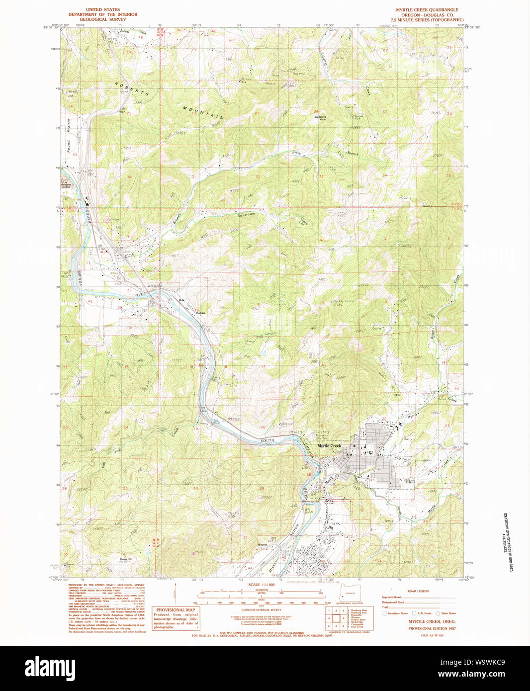 Map of myrtle creek oregon Cut Out Stock Images & Pictures Alamy