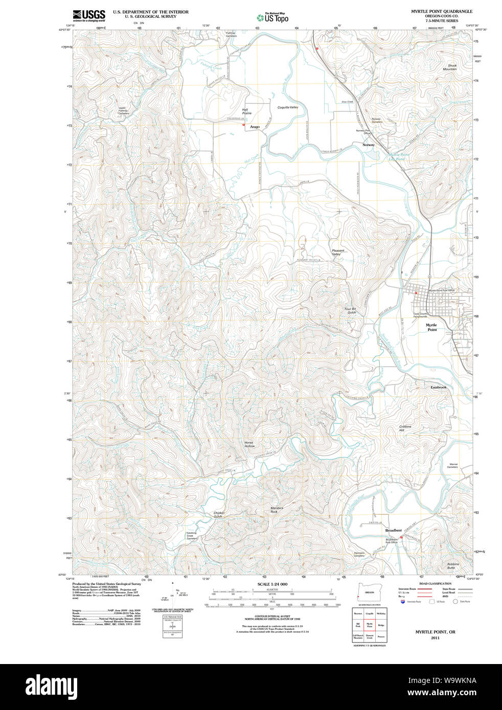 Myrtle point oregon map Cut Out Stock Images & Pictures Alamy