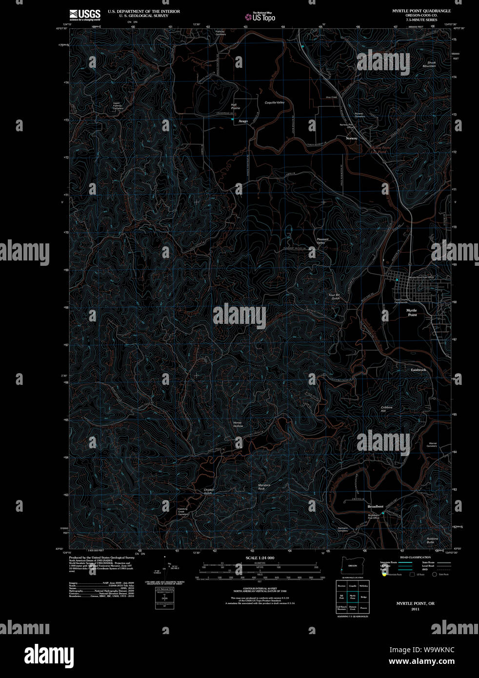 Myrtle point oregon map hires stock photography and images Alamy