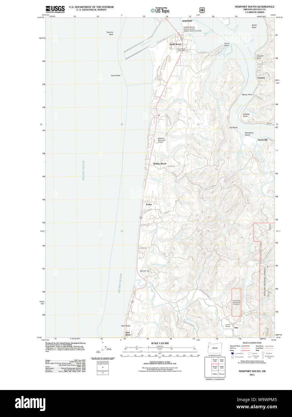 Newport Oregon Map Cut Out Stock Images & Pictures