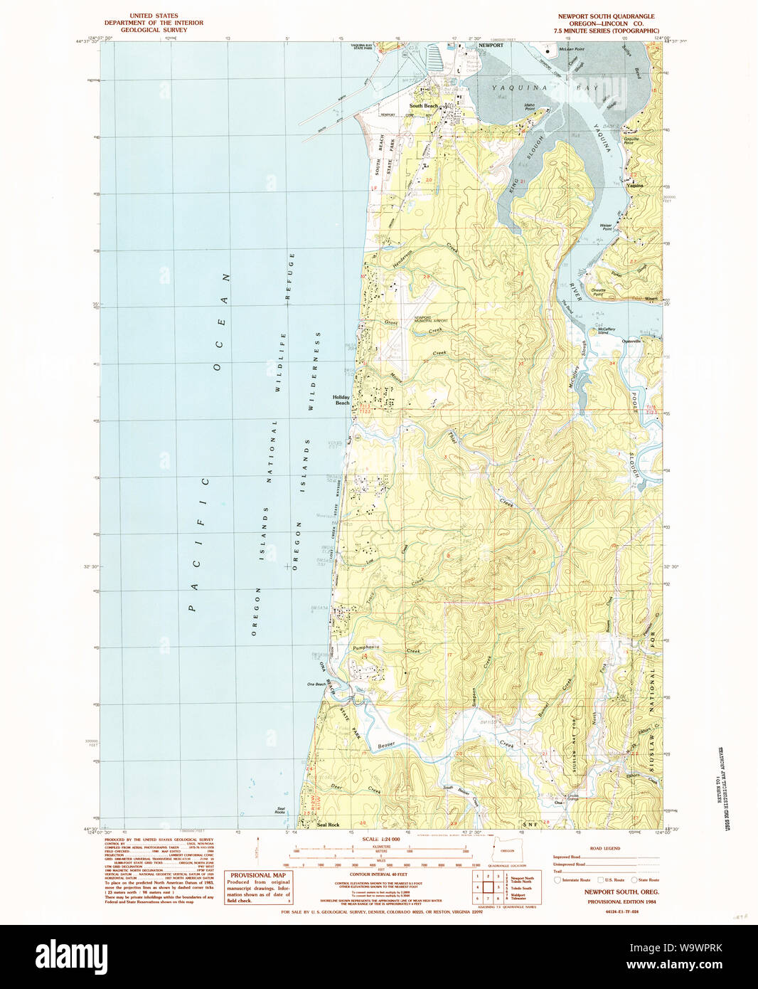 Map of newport oregon hi res stock - Usgs Topo Map Oregon Newport South 280923 1984 24000 Restoration W9WPRK 
