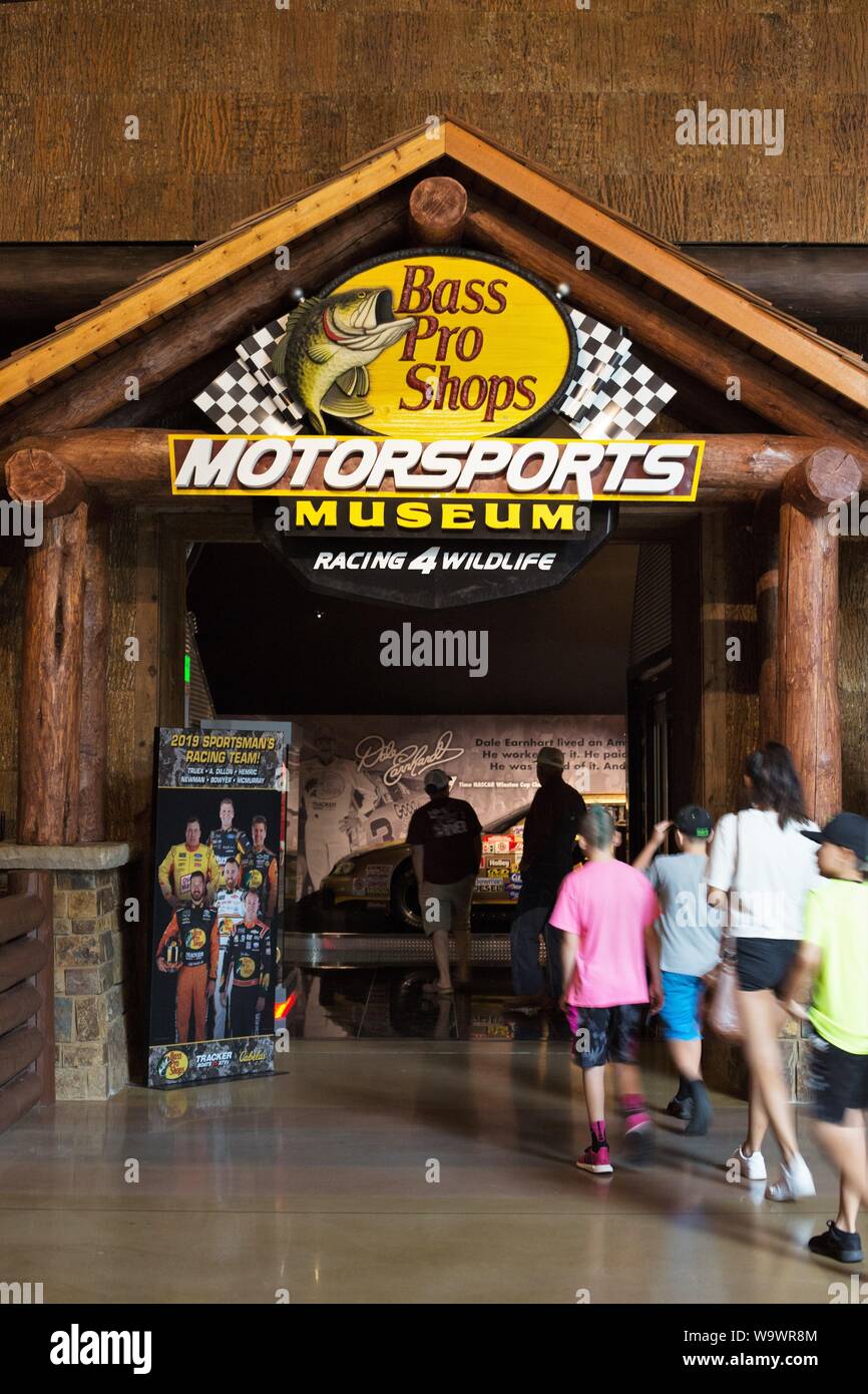 The entrance to the Bass Pro Shops Motorsports Museum in