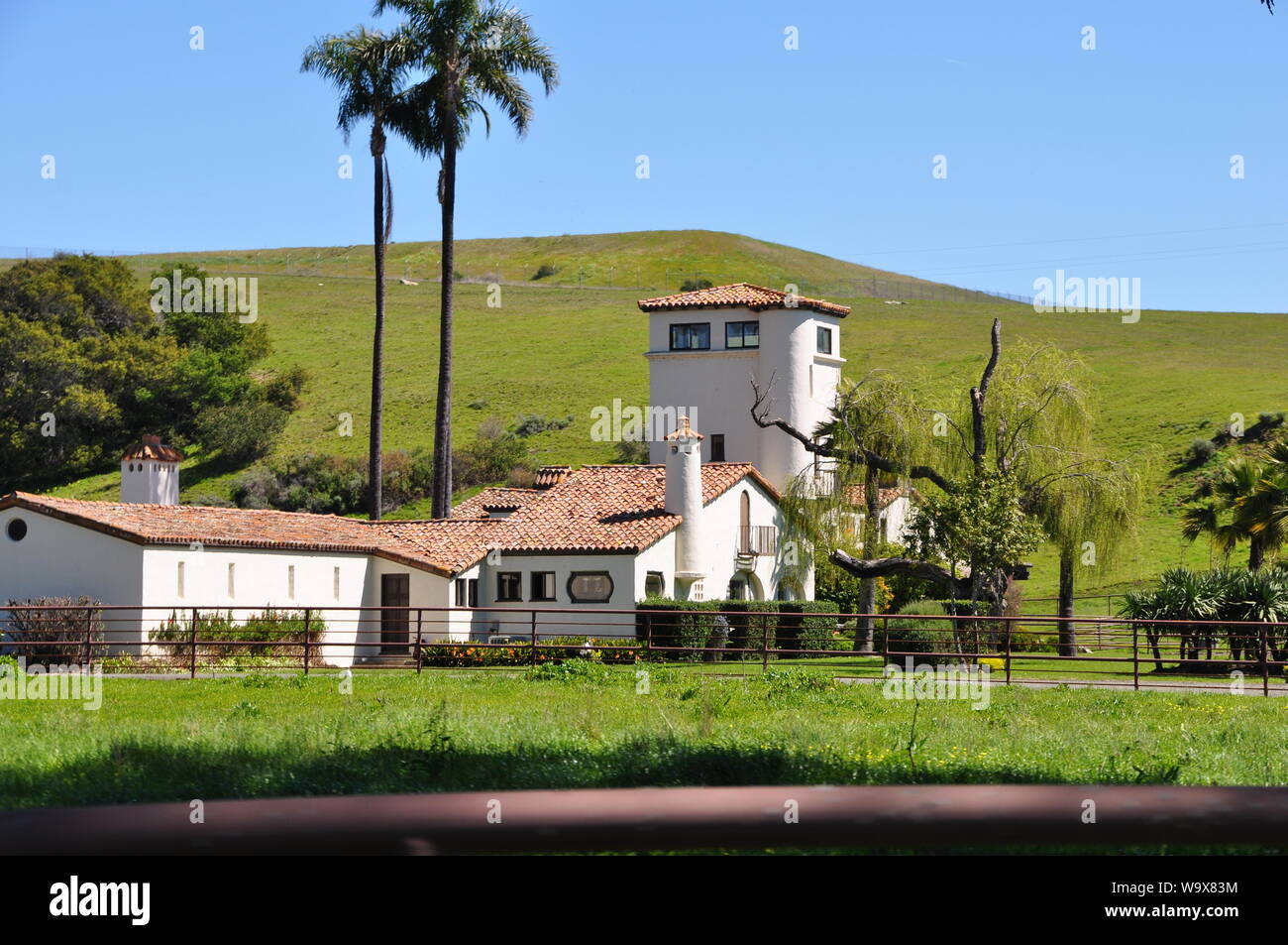 An outlying farm on the grounds of Hearst Castle, San Simeon, California Stock Photo