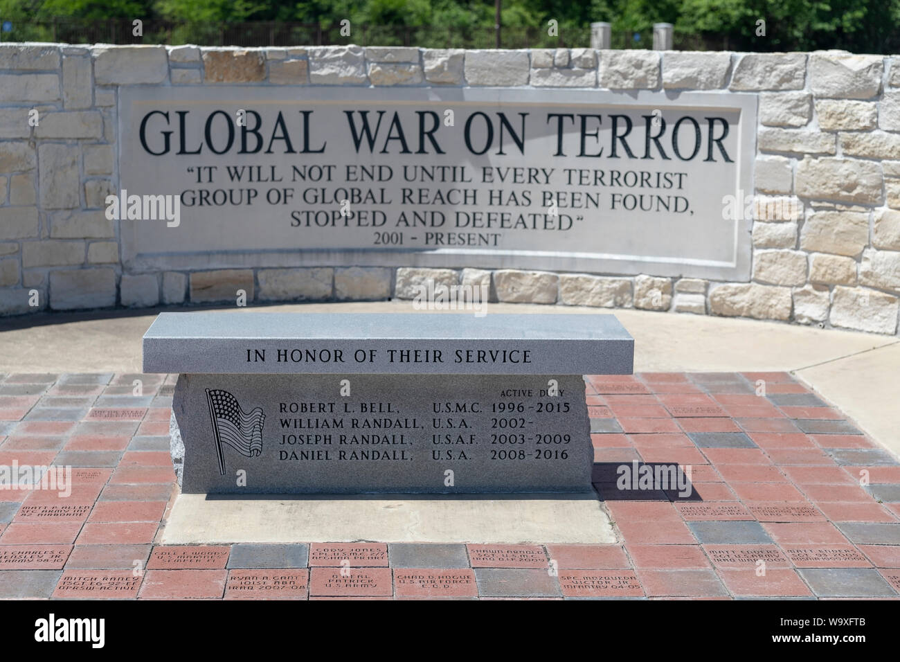 Ennis, TX Global War on Terror Memorial Stock Photo
