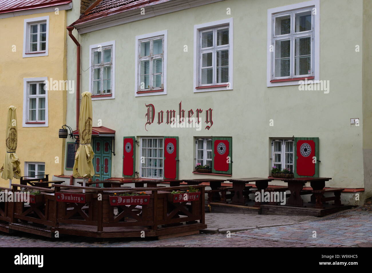 Donberg outdoor cafe in Tallin, Estonia Stock Photo