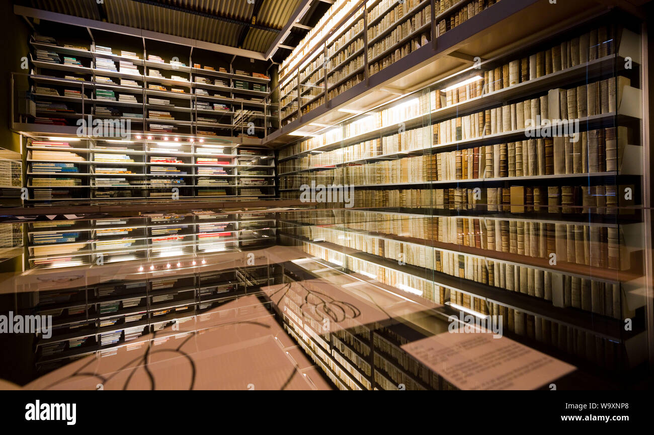 13 August 2019, Lower Saxony, Wolfenbüttel: Precious books and manuscripts can be found in the Herzog August Library. (to dpa 'work of art opens new views on venerable library') Photo: Julian Stratenschulte/dpa Stock Photo