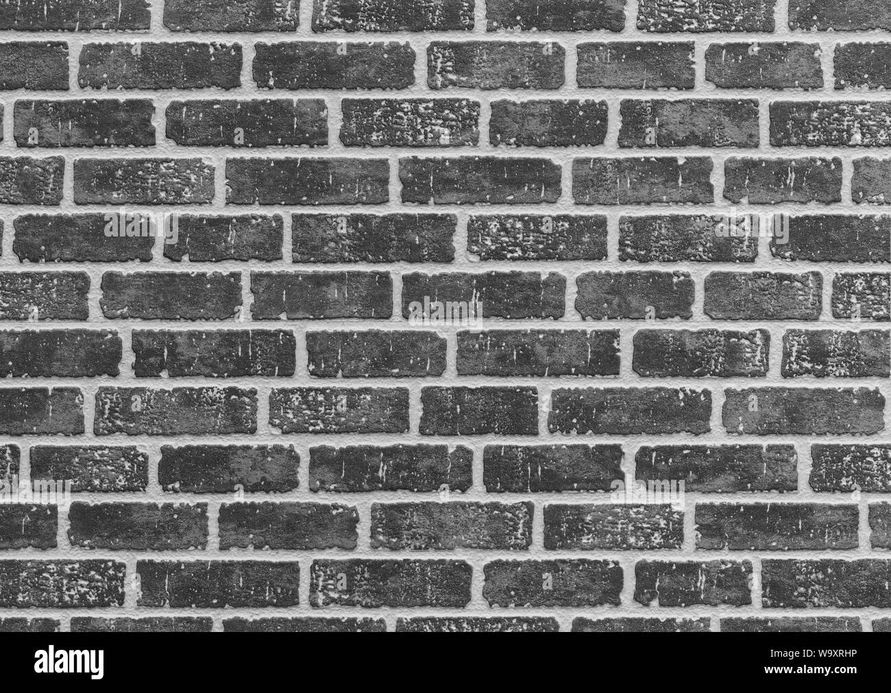 Black concrete brick wall pattern texture for background Stock Photo