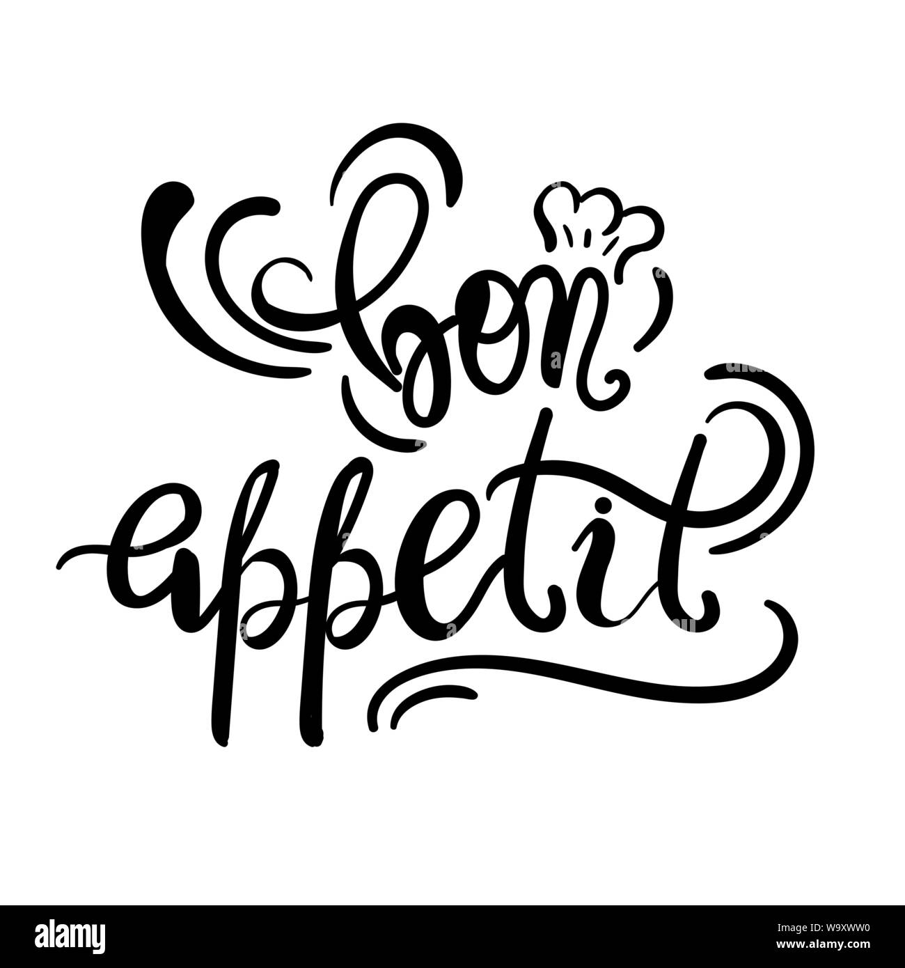 Kitchen or restaurant poster template with phrase Bon Appetit Stock ...