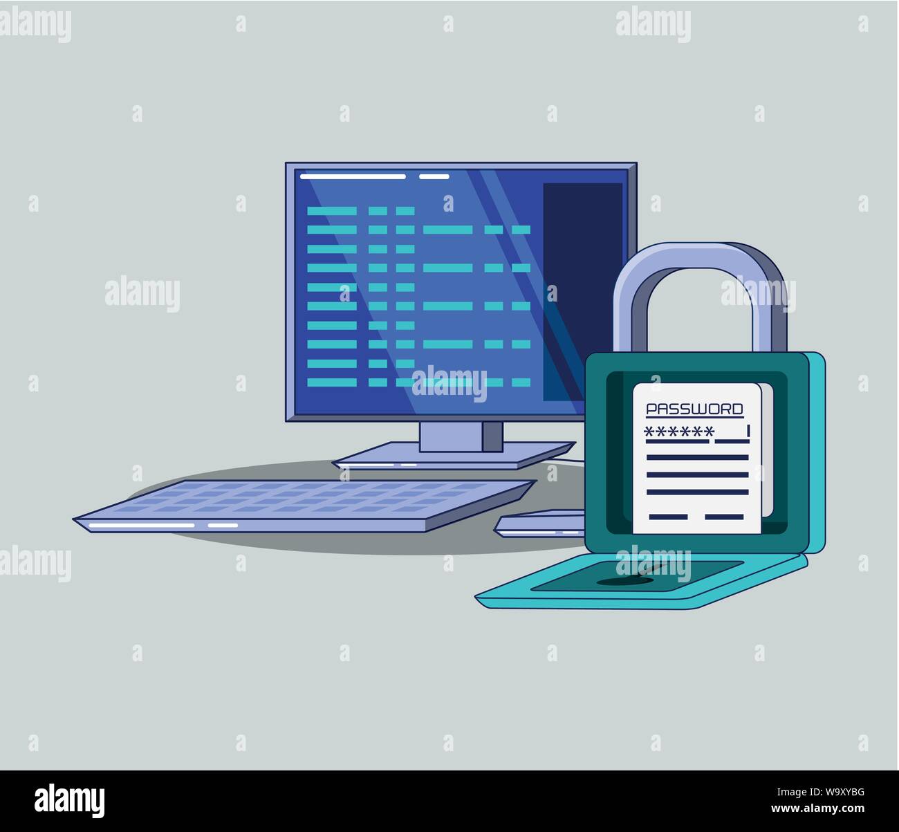 desktop with fintech icons vector illustration design Stock Vector ...