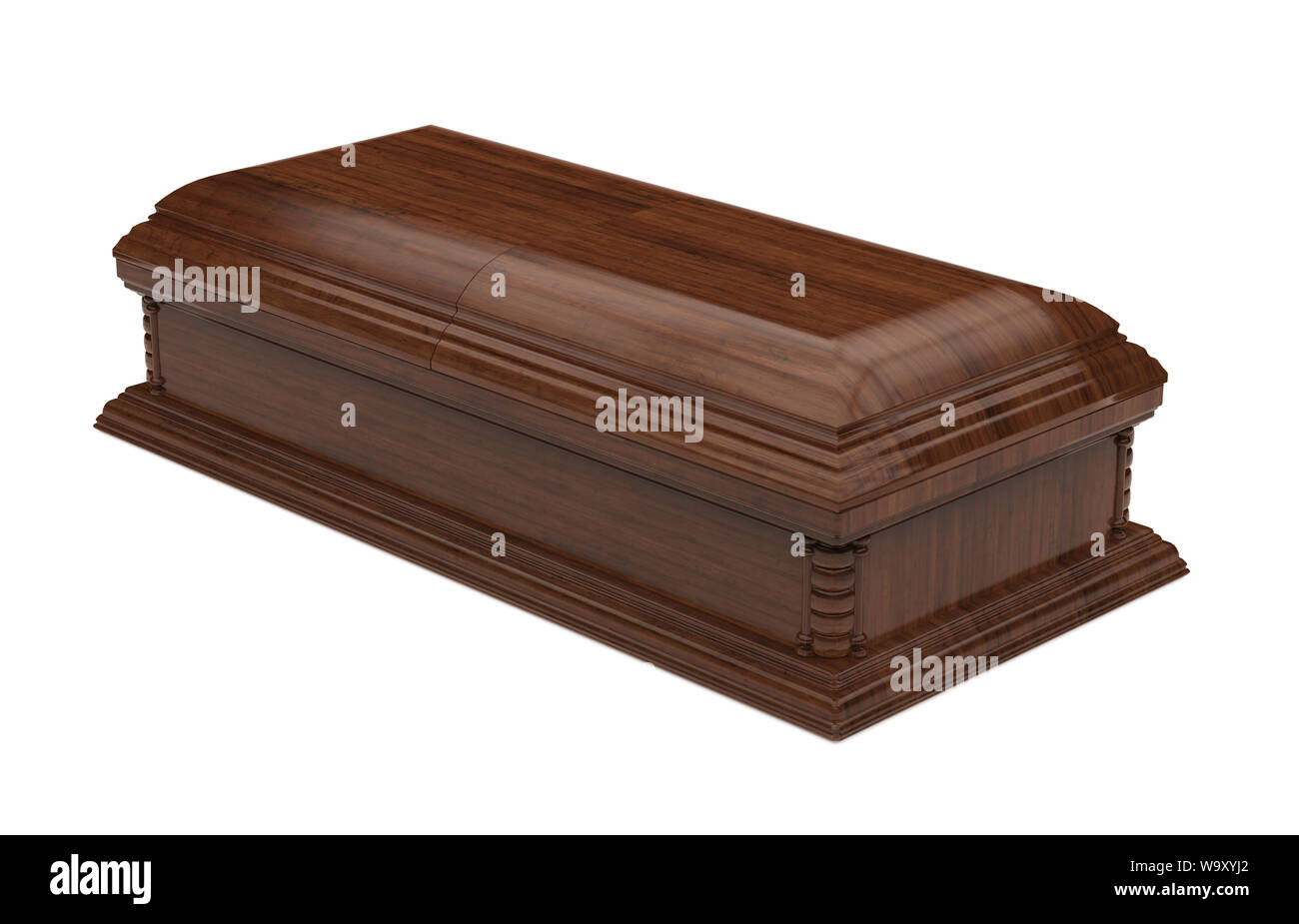 Wooden Coffin Isolated Stock Photo Alamy