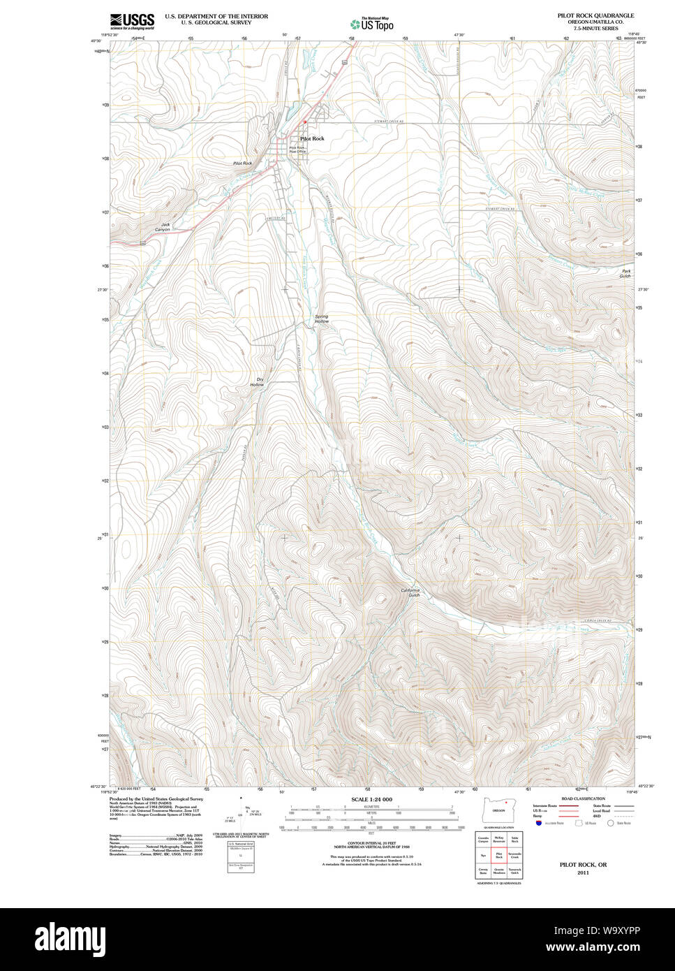 Map of pilot rock Cut Out Stock Images & Pictures Alamy
